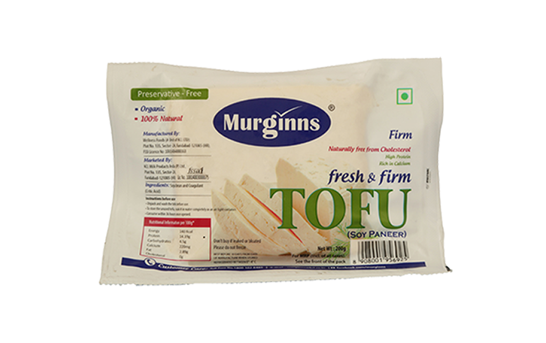 Murginns Fresh & Firm Tofu (Soy Paneer)   Pack  200 grams